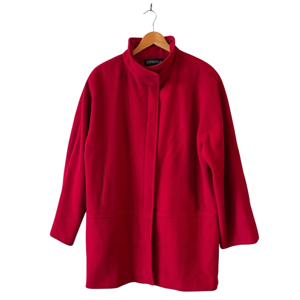 Vintage Donatella 100% Lambswool Made In USA Red Coat 16
